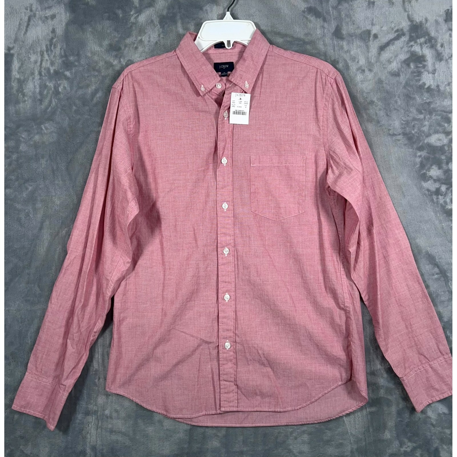 J Crew Pink Button Down Shirt Mens Medium New Slim Fit Long Sleeve Pocket